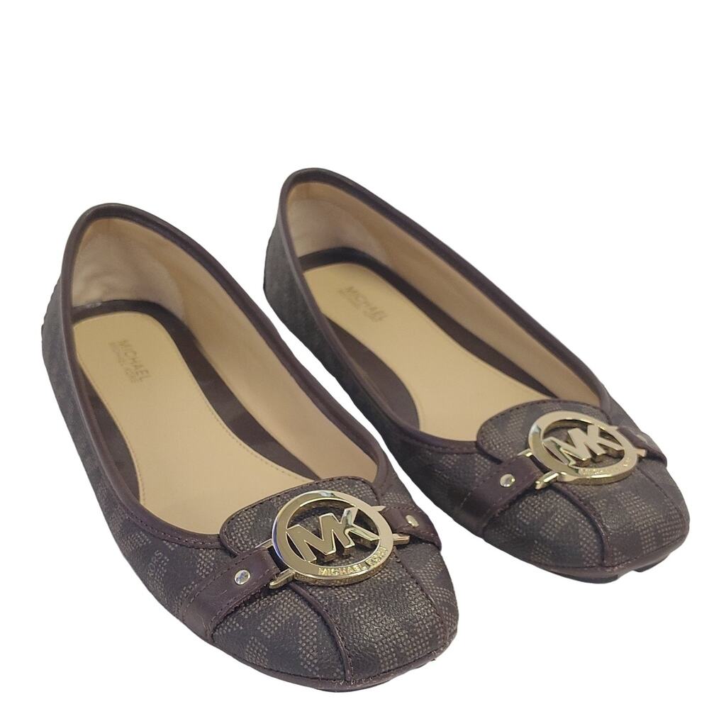 Michael Kors Fulton Flats WMS 9.5M Brown Slip On Comfort Square Toe Manmade
